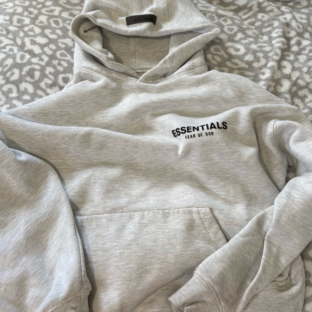 Essentials Men's Light Gray Logo Hoodie